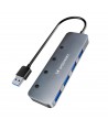 USB-A Hub Wozinsky WHS080YSS 4 x USB-A 3.0 with individual switches, aluminum, with 30 cm cable - gray