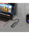 USB-A Hub Wozinsky WHS080YSS 4 x USB-A 3.0 with individual switches, aluminum, with 30 cm cable - gray