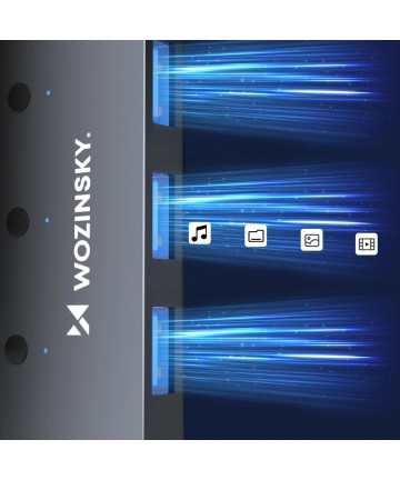 USB-A Hub Wozinsky WHS080YSS 4 x USB-A 3.0 with individual switches, aluminum, with 30 cm cable - gray
