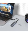 USB-A Hub Wozinsky WHS080YSS 4 x USB-A 3.0 with individual switches, aluminum, with 30 cm cable - gray