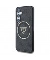 Guess 4G Glitter Triangle Buttons MagSafe Case for Samsung Galaxy S25 Plus Black