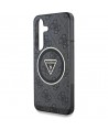Guess 4G Glitter Triangle Buttons MagSafe Case for Samsung Galaxy S25 Plus Black