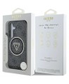 Guess 4G Glitter Triangle Buttons MagSafe Case for Samsung Galaxy S25 Plus Black