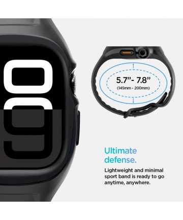 Spigen Liquid Air Pro Strap for Apple Watch 46mm - Matte Black