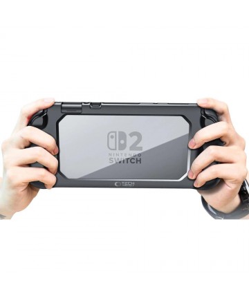 Tech-Protect MagMat Case for Nintendo Switch 2 - Black and Transparent