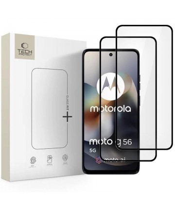 Tech-Protect Glass Fit+ 2-pack tempered glass for Motorola Moto G56 5G - black