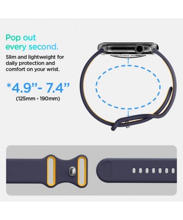 Spigen Nano Pop Strap for Apple Watch 40/41/42 mm - Navy Blue/Orange
