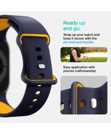 Spigen Nano Pop Strap for Apple Watch 40/41/42 mm - Navy Blue/Orange