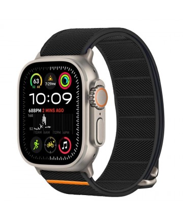 Tech-Protect Nylon Slip Strap for Apple Watch 44 / 45 / 46 / 49 mm - Black