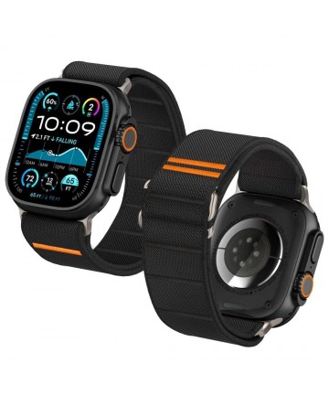 Tech-Protect Nylon Slip Strap for Apple Watch 44 / 45 / 46 / 49 mm - Black