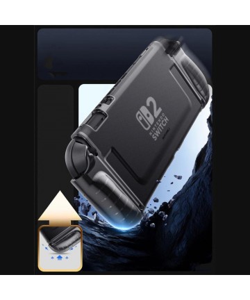 Supcase Crystal Case for Nintendo Switch 2 - Transparent Black