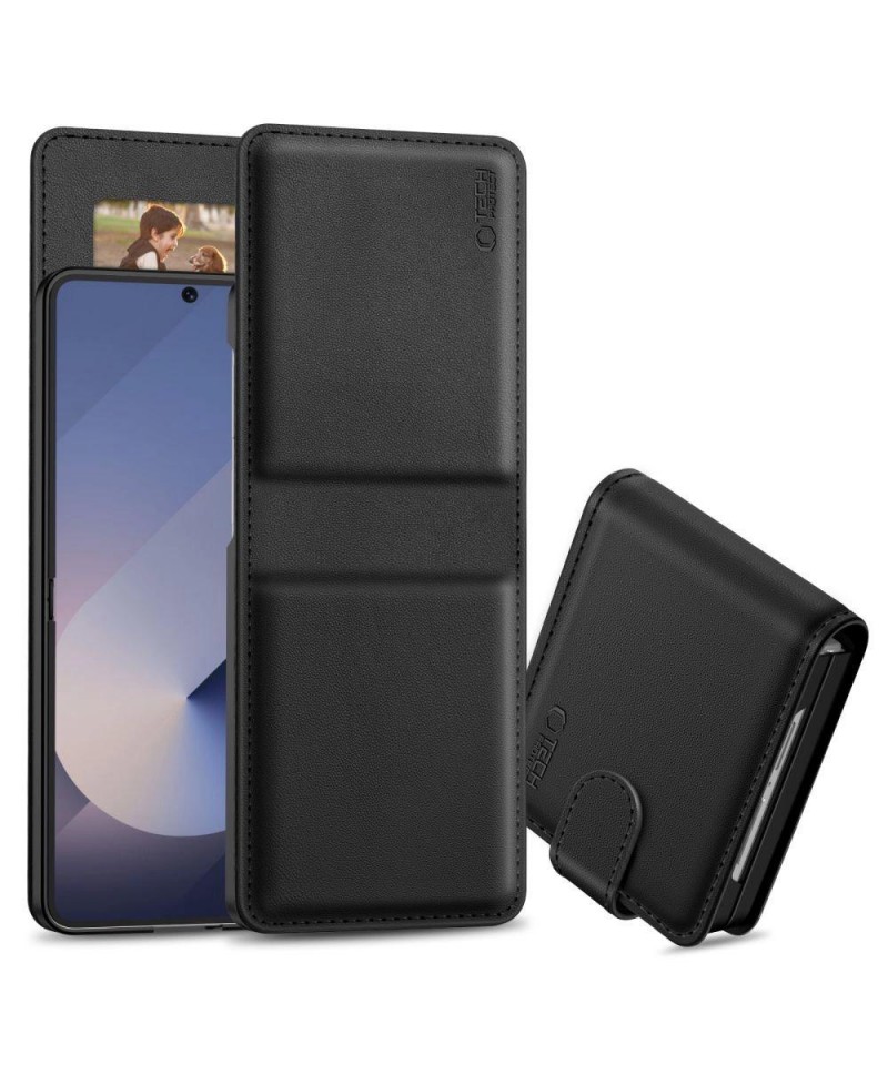 Tech-Protect Wallet Case for Samsung Galaxy Z Flip 7 - Black