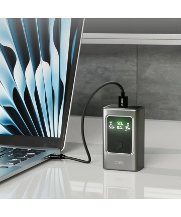 Powerbank SBS 10000mAh PD 35W with LCD display - gray