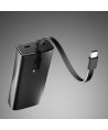 SBS 10000mAh PD 20W Powerbank with LCD Display and Built-in USB-C Cable - Gray