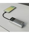 SBS 10000mAh PD 20W Powerbank with LCD Display and Built-in USB-C Cable - Gray