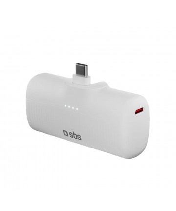 SBS EcoPower 5000 mAh 10W Powerbank with Built-in USB-C Port - White