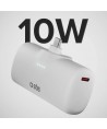 SBS EcoPower 5000 mAh 10W Powerbank with Built-in USB-C Port - White