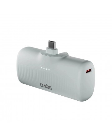 SBS EcoPower 5000 mAh 10W Powerbank with Built-in USB-C Port - Gray