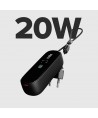 SBS Hybrid PD 20W 5000mAh Power Bank with Built-in Cable and Foldable Plug - Black