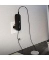 SBS Hybrid PD 20W 5000mAh Power Bank with Built-in Cable and Foldable Plug - Black