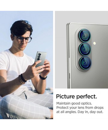 Spigen Optik Pro HD Glas.TR EZ Fit 2-pack Camera Protector for Samsung Galaxy Z Fold 7 - Black
