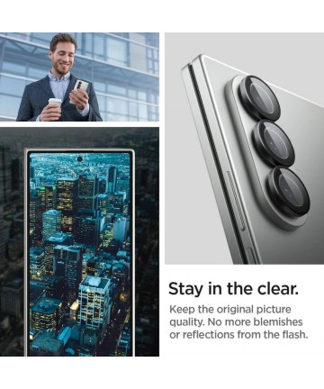 Spigen Optik Pro HD Glas.TR EZ Fit 2-pack Camera Protector for Samsung Galaxy Z Fold 7 - Black