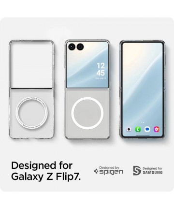 Spigen AirSkin Mag MagSafe Case for Samsung Galaxy Z Flip 7 - Clear and White