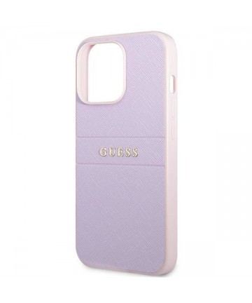 Guess GUHCP13LPSASBPU iPhone 13 Pro / 13 6.1" purple/purple Saffiano Hot Stamp & Metal Logo