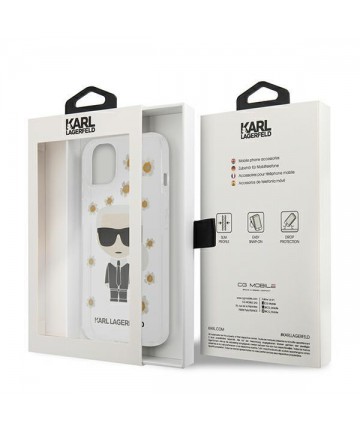 Karl Lagerfeld Flower Ikonik Karl Case for iPhone 13 mini - Transparent