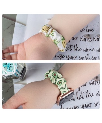 Fabric band for Apple Watch 42 / 44 / 45 mm strap bracelet rubber band - avocado