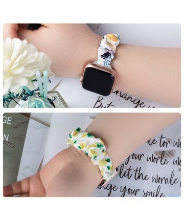 Fabric band for Apple Watch 42 / 44 / 45 mm strap bracelet rubber band - avocado