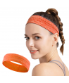 Elastic fabric headband for running fitness orange