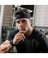 Elastic fabric headband for running fitness orange