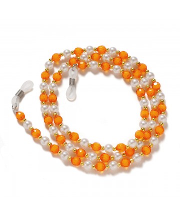 A chain for glasses, beads, an orange pendant