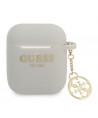 Guess GUA2LSC4EG AirPods cover grey/grey Silicone Charm 4G Collection