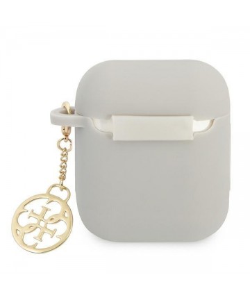 Guess GUA2LSC4EG AirPods cover grey/grey Silicone Charm 4G Collection