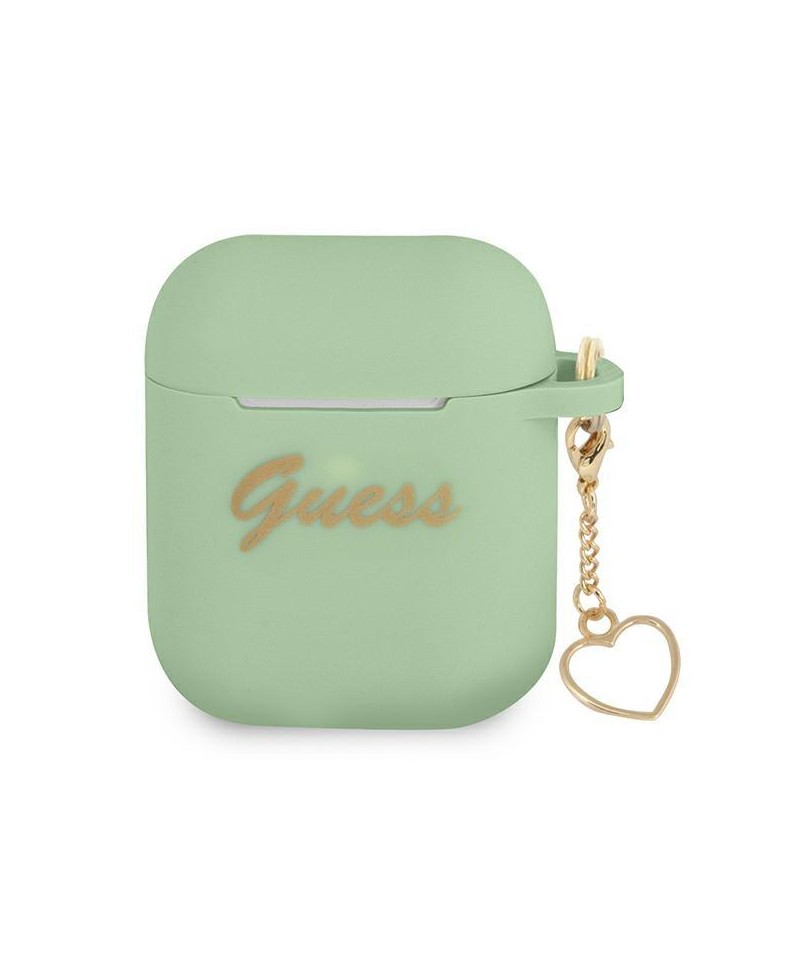 Guess GUA2LSCHSN AirPods cover green/green Silicone Charm Heart Collection