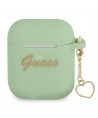 Guess GUA2LSCHSN AirPods cover green/green Silicone Charm Heart Collection