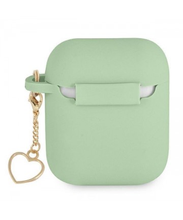 Guess GUA2LSCHSN AirPods cover green/green Silicone Charm Heart Collection