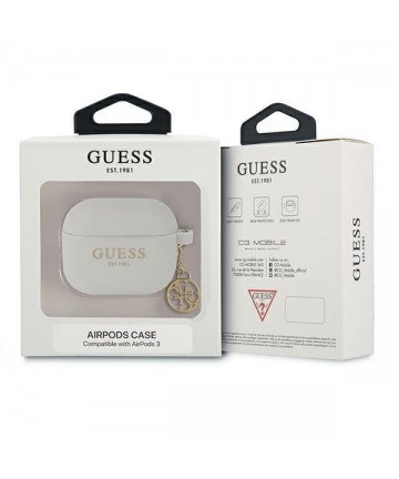 Guess GUA3LSC4EG AirPods 3 cover grey/grey Silicone Charm 4G Collection