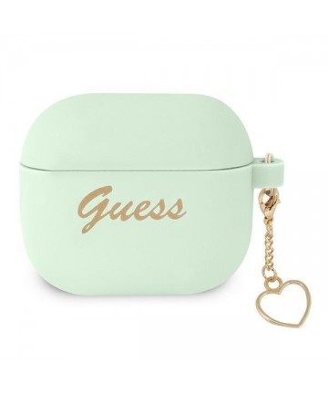 Guess GUA3LSCHSN AirPods 3 cover green/green Silicone Charm Heart Collection