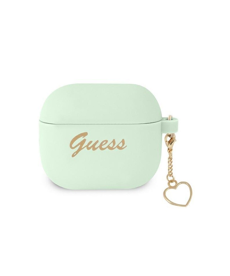Guess GUA3LSCHSN AirPods 3 cover green/green Silicone Charm Heart Collection