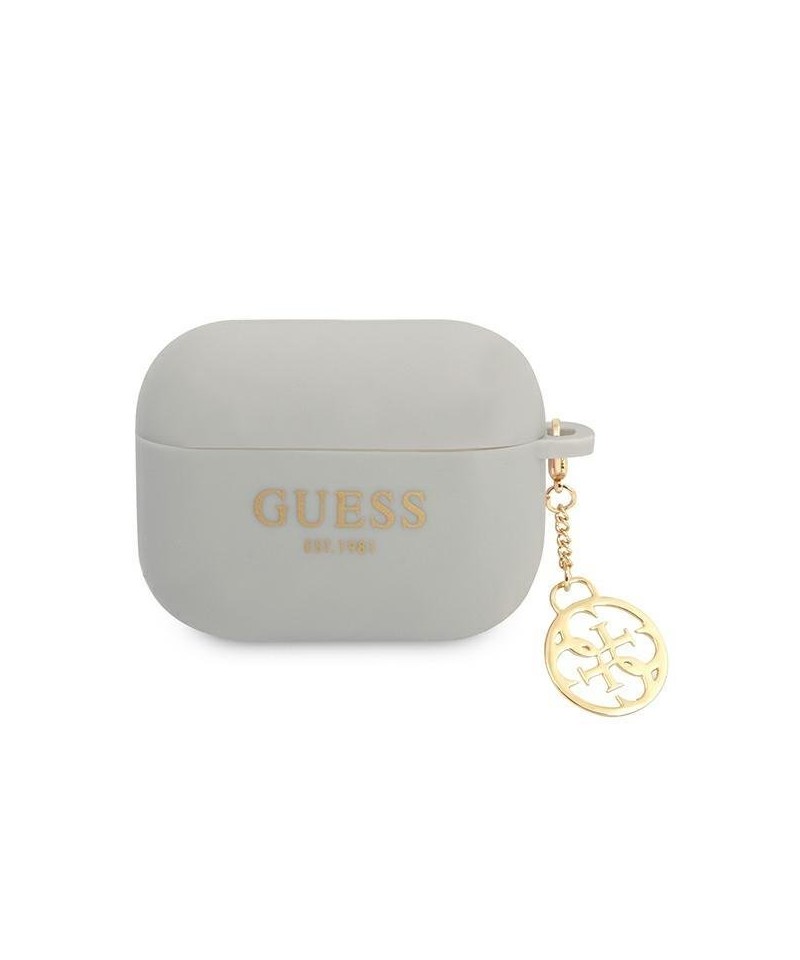 Guess GUAPLSC4EG AirPods Pro cover grey/grey Silicone Charm 4G Collection