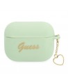 Guess GUAPLSCHSN AirPods Pro cover green/green Silicone Charm Heart Collection