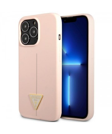 Guess GUHCP13LSLTGP iPhone 13 Pro / 13 6.1" pink/pink hardcase Silicone Triangle