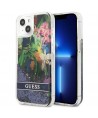 Guess GUHCP13SLFLSB iPhone 13 mini 5.4" blue/blue hardcase Flower Liquid Glitter