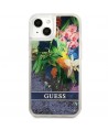 Guess GUHCP13SLFLSB iPhone 13 mini 5.4" blue/blue hardcase Flower Liquid Glitter