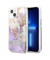 Guess GUHCP13SLFLSU iPhone 13 mini 5.4" purple/purple hardcase Flower Liquid Glitter