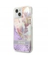 Guess GUHCP13SLFLSU iPhone 13 mini 5.4" purple/purple hardcase Flower Liquid Glitter