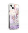 Guess GUHCP13SLFLSU iPhone 13 mini 5.4" purple/purple hardcase Flower Liquid Glitter
